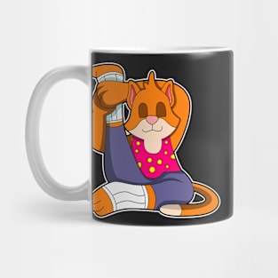 Cat at Yoga stretching exercises Legs Mug